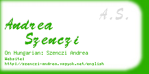 andrea szenczi business card